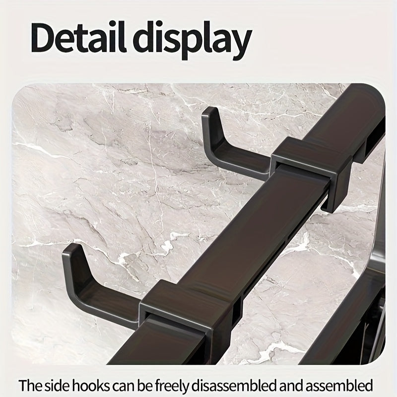 No-Drill Double-Layer Dish Rack with Large Capacity Dish Drying Basket & Storage Shelf - Heavy-Duty Stainless \u002FPlastic Suitable, Space-Saving for Bowls, Plates, Utensils, Holiday Gift for Home, Party, Dish Drainer