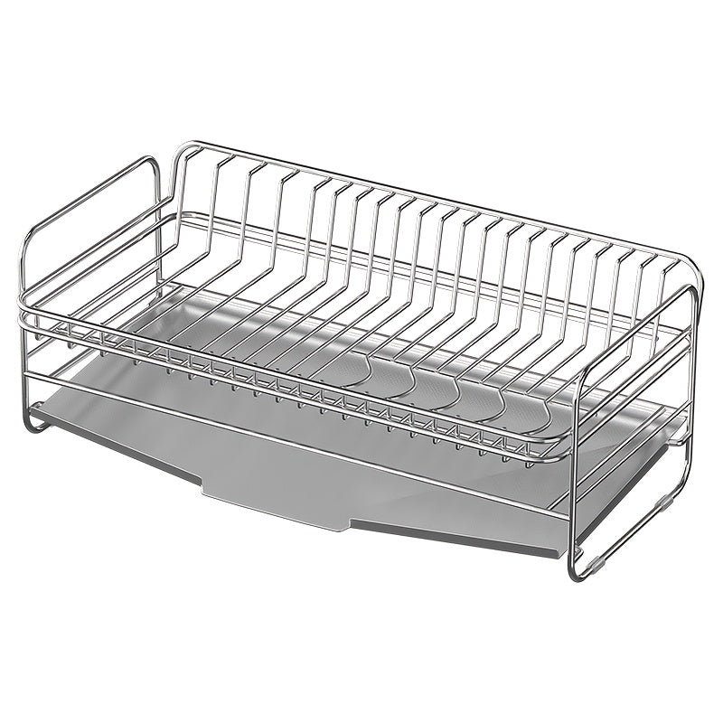New Countertop Dish Rack for Draining Bowls And Plates Made of 304 Stainless Steel, Designed for Storing Dishes And Utensils