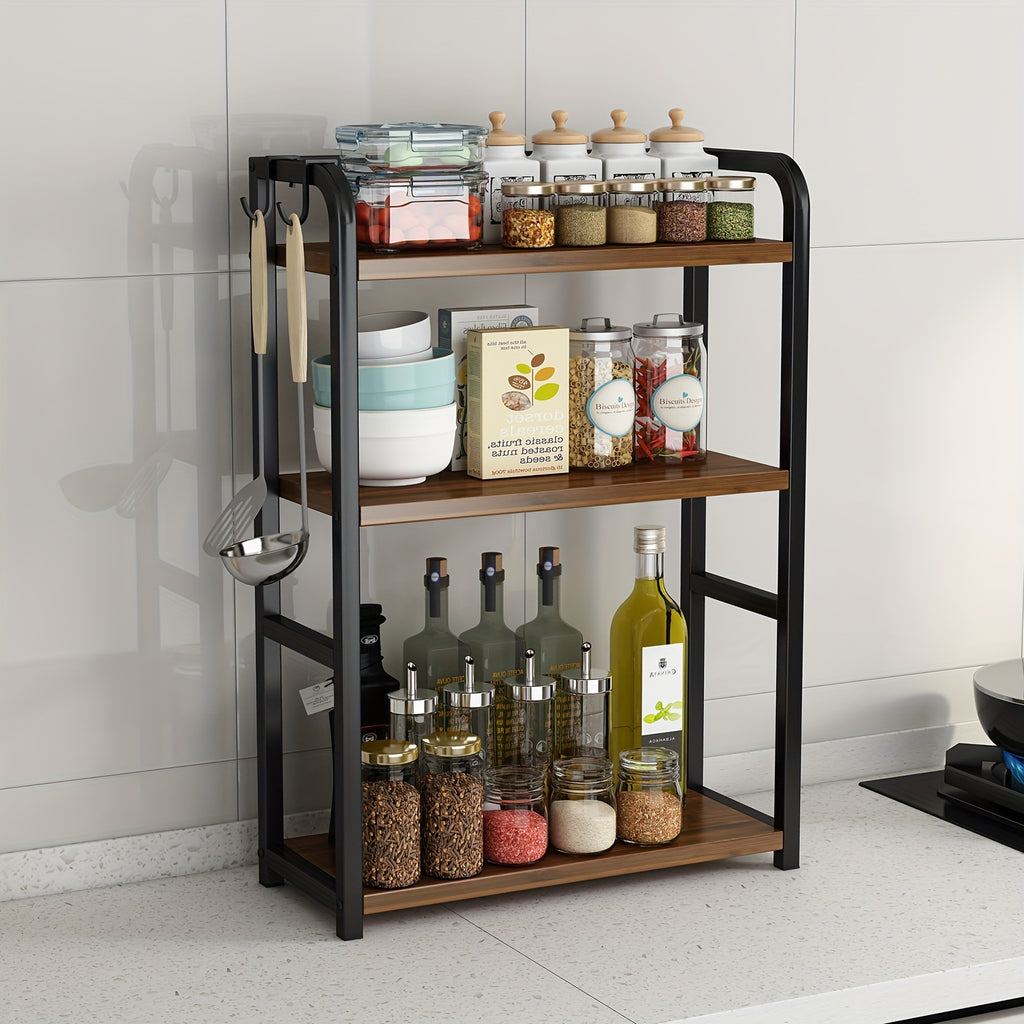 1pc kitchen storage rack, multi-layer desktop spice storage rack, cabinet cubic off-surface rack, home organization and storage solution