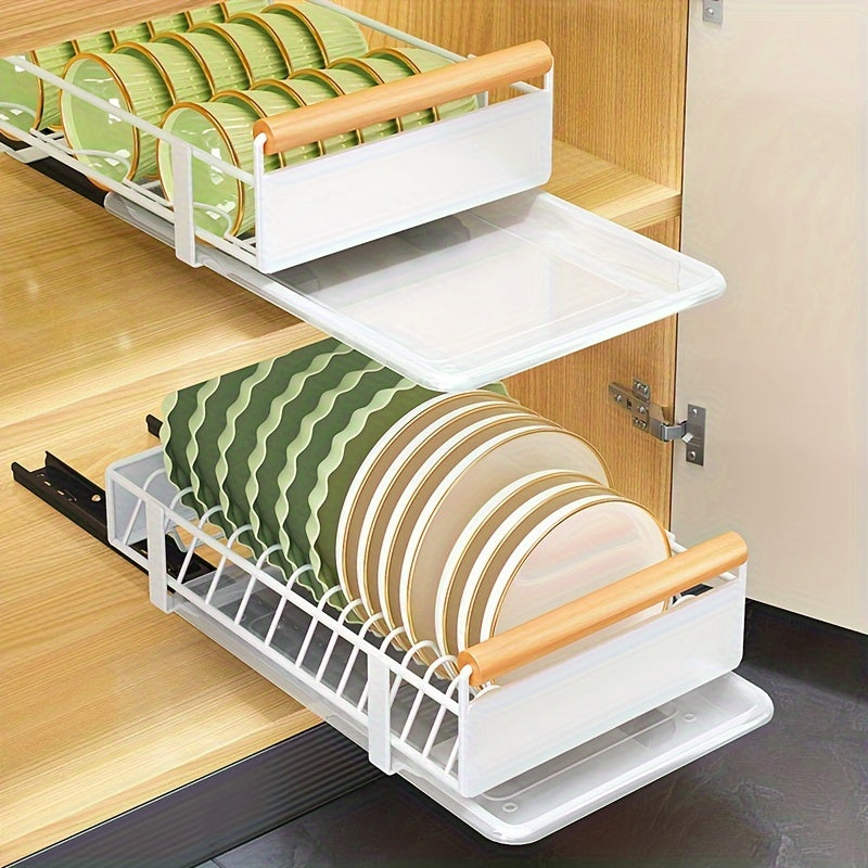 Pull-Out Cabinet Organizer • High-Quality Carbon Steel Storage Rack • Under-Sink Spice & Utensil Holder • Bowl & Plate Rack • Single Cabinet Organizer