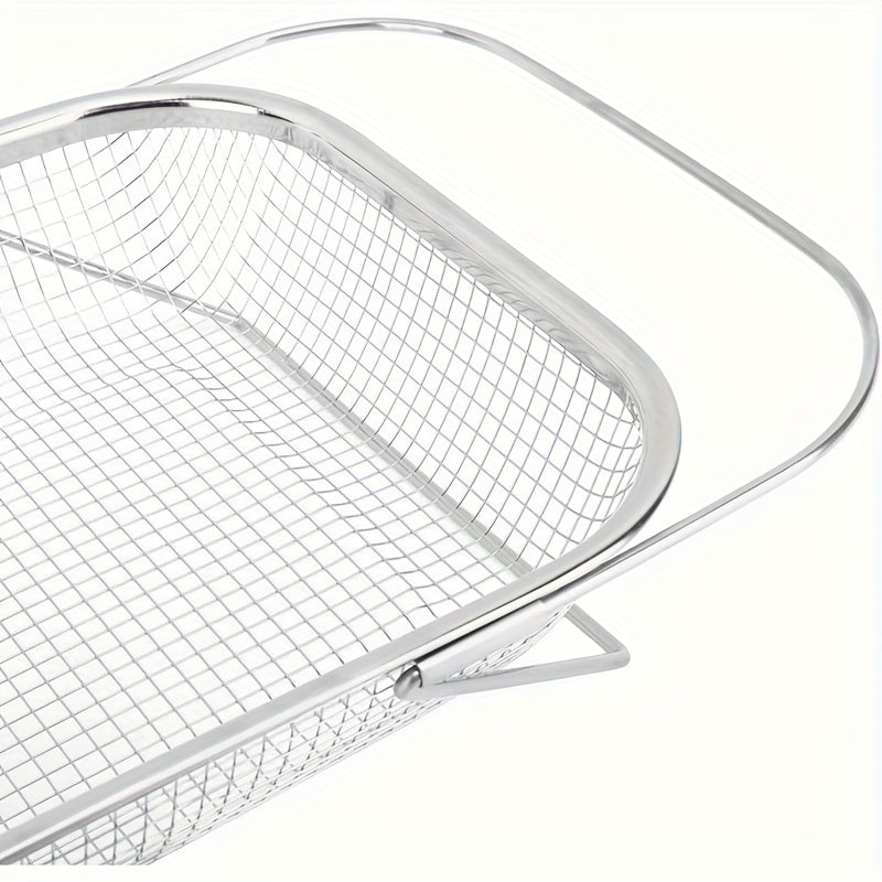 Collapsible Expandable Sink Basket, Heavy-Duty 304 Stainless Steel, Dish Drainer & Vegetable Washing Bin with Drain Holes, Multi-Functional Storage Rack for Fruits Pasta Rice, Space-Saving for Small Kitchens, with Telescopic Pole
