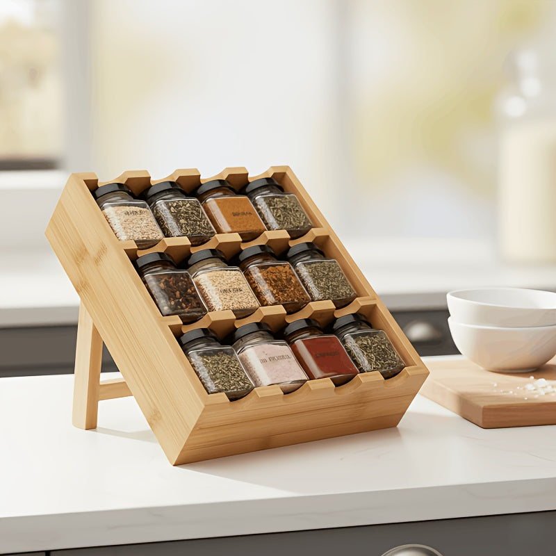 Multi-Layer Spice Storage Rack Spice Bottle, Household Multi-Functional Condiment Storage Rack Set, 25pcs (12 Lids, 12 Bottles, 1 Storage Rack), Airtight Jar, 50Ml\u002F1.7Oz
