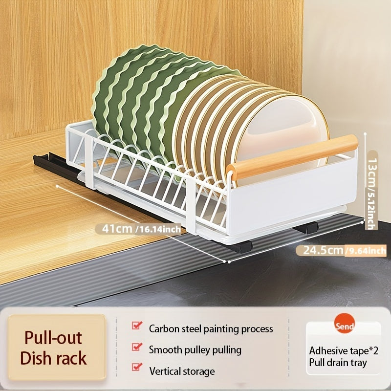 Pull-Out Cabinet Organizer • High-Quality Carbon Steel Storage Rack • Under-Sink Spice & Utensil Holder • Bowl & Plate Rack • Single Cabinet Organizer