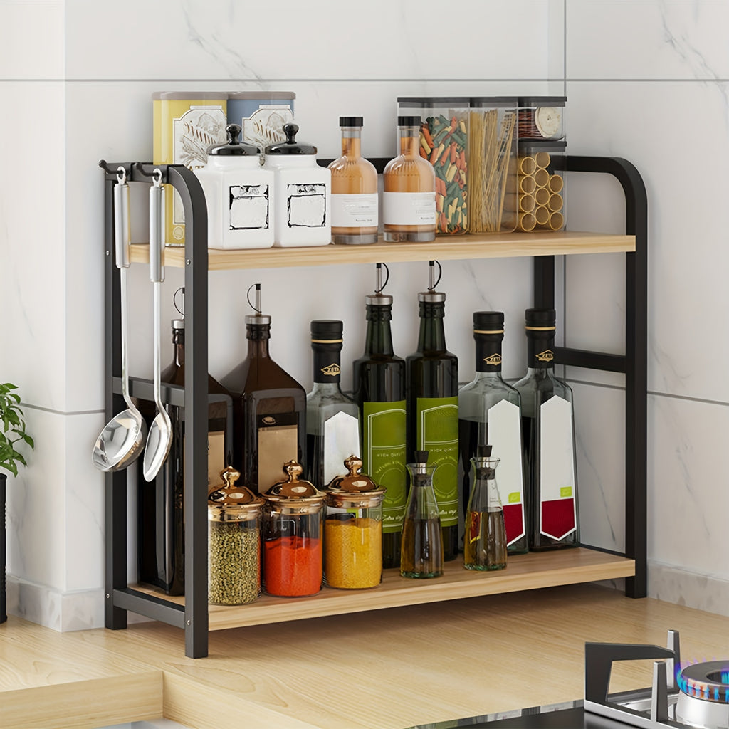 1pc kitchen storage rack, multi-layer desktop spice storage rack, cabinet cubic off-surface rack, home organization and storage solution