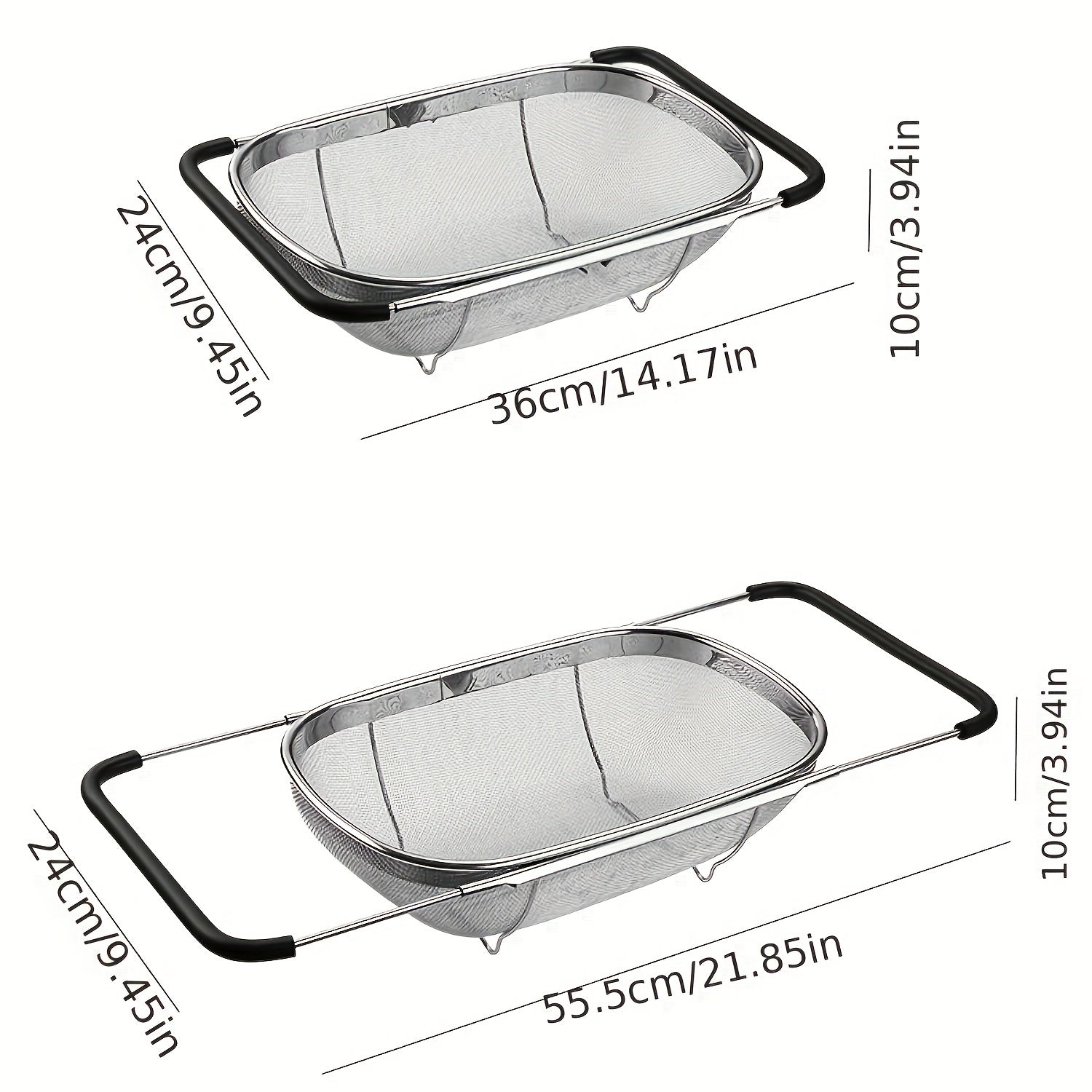 1pc, Sink Colander, Vegetable Sink Washing Basket, Fruit Drain Basket Rack, Stainless Steel Drain Basket, Strainer Basket, Adjustable Sink Rack, Multifunctional Colander, Kitchen Stuff, Kitchen Gadgets, Kitchen Accessories