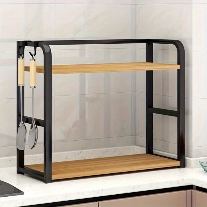 1pc kitchen storage rack, multi-layer desktop spice storage rack, cabinet cubic off-surface rack, home organization and storage solution