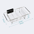 Dish Drying Rack In Sink, Expandable Stainless Steel Dish Drainers for Kitchen Counter, Dish Dryer Rack for Inside Sink, Over The Sink Dish Racks with Utensil Holder