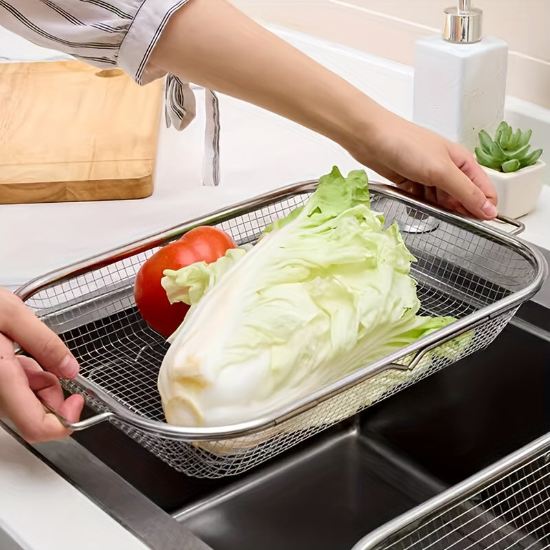 1pc, Stainless Steel Sink Strainer, Adjustable Kitchen Draining Basket for Washing Vegetables And Fruits, Sink Storage Rack, Dish Rack